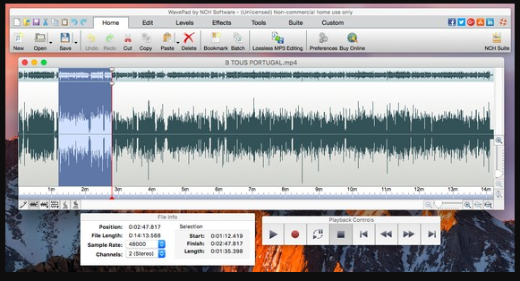 audio recording wavepad audio editor free